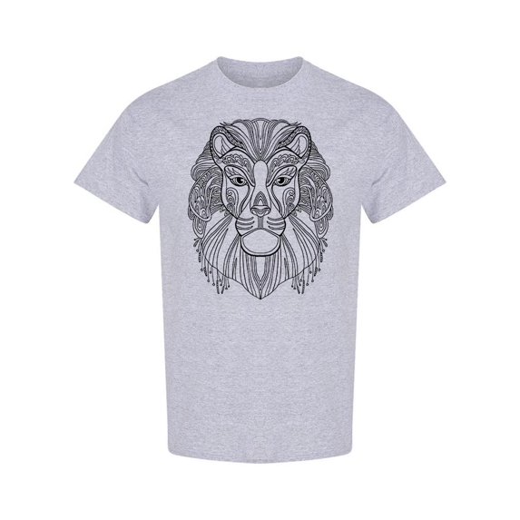 Ornamental Portrait Of Lion T-Shirt Men -Image by Shutterstock, Male Medium