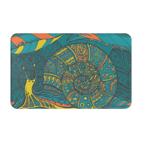 Ornamental Snails Abstract Snail Front Door Mat Doormat Non Slip Bath Mats 20x31.5 Inch Bathroom Rug Entryway Carpet