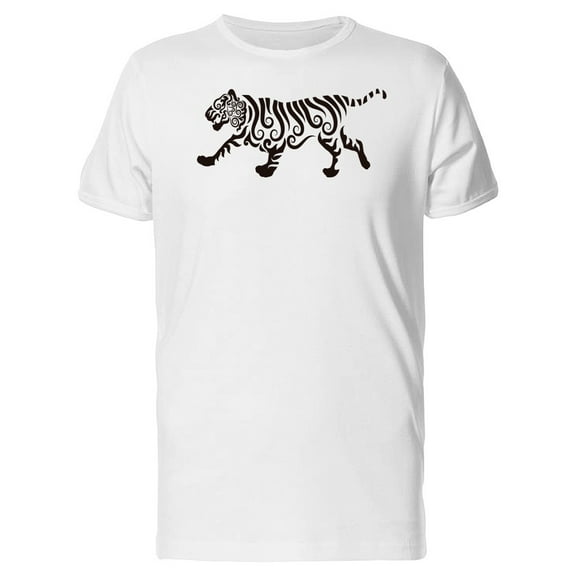 Ornamental Tiger Silhouette T-Shirt Men -Image by Shutterstock, Male x-Large