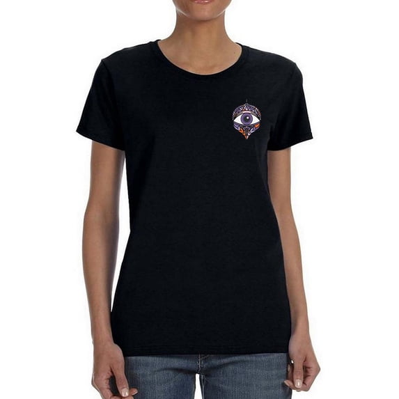Ornamental Watching Eye Shaped T-Shirt Women -Image by Shutterstock, Female Large