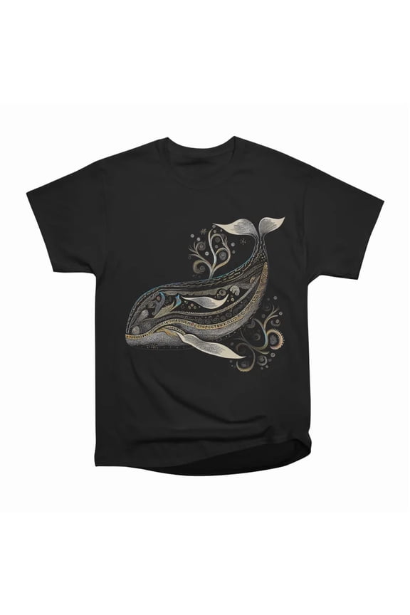 Ornamental Whale T-Shirt Tee Gift For Him Merch For Her Apparel For Friend