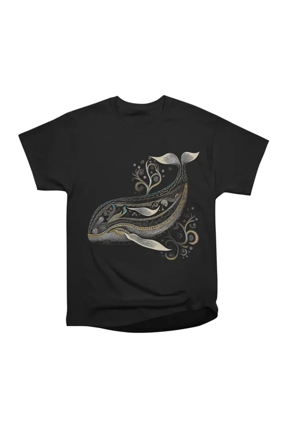 Ornamental Whale T-Shirt Tee Gift For Him Merch For Her Apparel For Friend