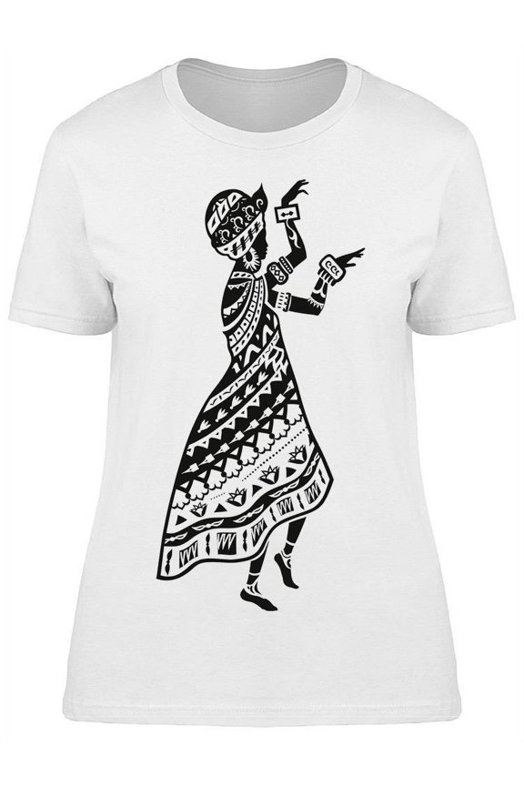 Ornamented Black Woman Dancing T-Shirt Women -Image by Shutterstock, Female Large