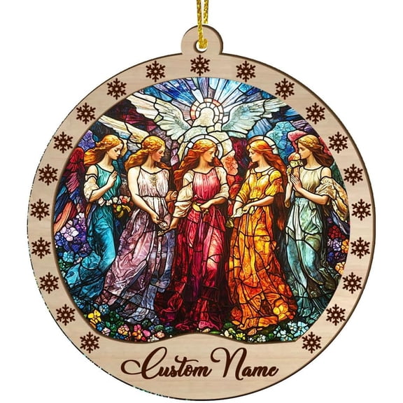 Ornaments for Christmas Tree, Angle Wooden Acrylic Suncatcher Ornament, Angle Christmas, Angle Dcor, Xmas Tree Suncatchers, Christmas Grandma Birthday Gifts 37ZJMy (Design 110)