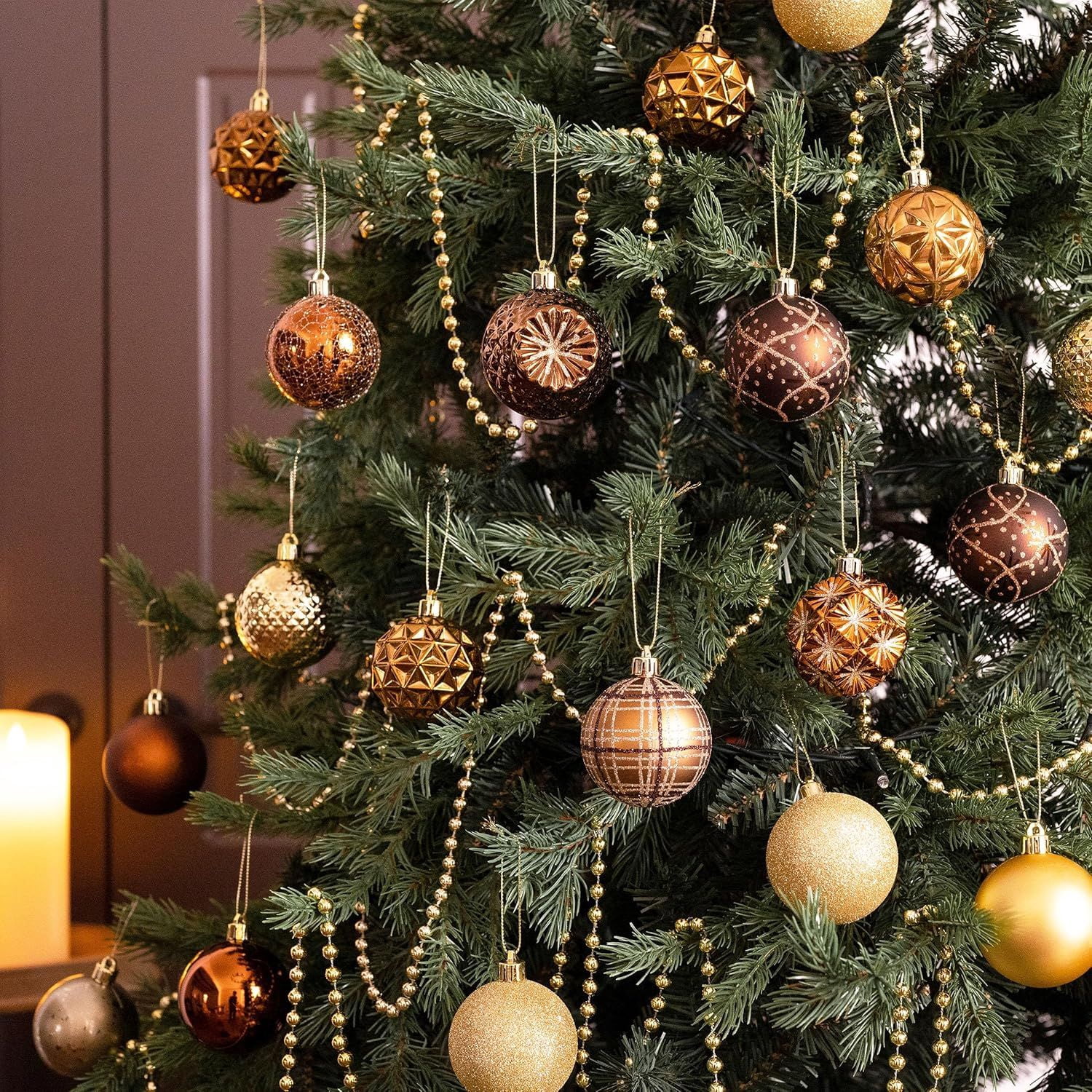 Ornaments for Christmas Trees, 16ct 2.36 Inches White and Silver Shatterproof Christmas Tree Decorations, Hanging Ball Ornaments for Xmas Holiday Party Decor