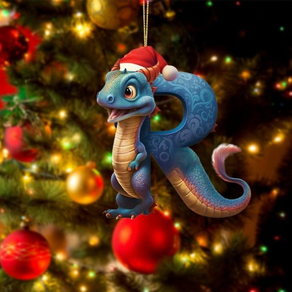 Ornaments Clearance! Christmas Decorations Christmas Dinosaur Ornaments 26 Letter Cartoon Pendant for Kids Acrylic Figures Hanging Gift for Christmas Tree Christmas Decoration 2023 Funny Dinosaur