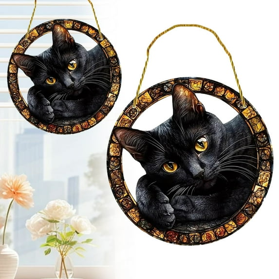 Ornaments Clearance! Sun Catchers 7.87"*7.87" Acrylic Stained Window Hanging Style Indoor and Outdoor Hanging Decoration Gifts for Women