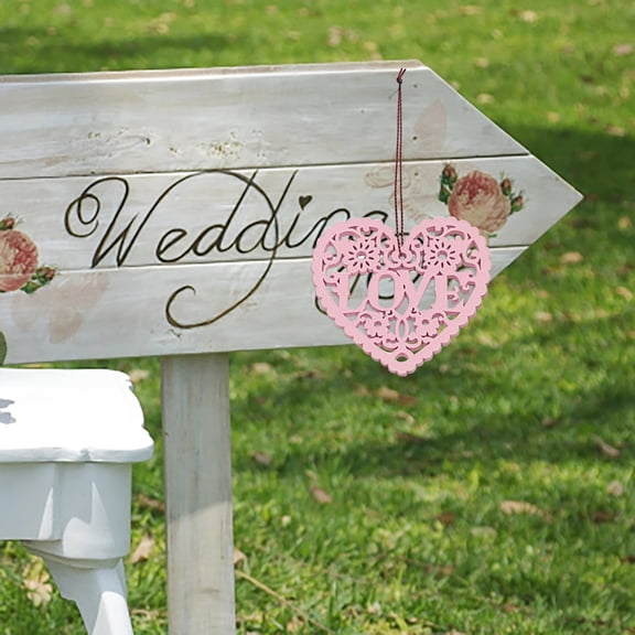 Ornaments Clearance! Wooden Crafts Creative Love Pendant Diy Love Hollow Wedding Supplies Valentine's Day Decoration Pendant Valentines Day Decorations 1 Pack of Pendants