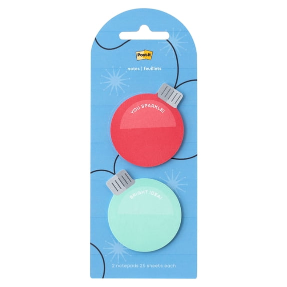 Post-it Jingle Notes, Ornaments, 1.9" x 2.1", 2 Pads