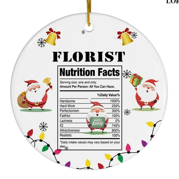 Ornaments Ornament Kits 2025,- Florist Nutritional Fact Christmas Ornament 2025, Florist Ornament, Christmas Keepsake, Christmas Decor, Ideas Gifts for Xmas