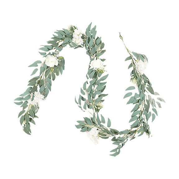 Ornaments - Spring Leaf Rose Rattan Wedding Decoration Props Hydrangea Dress Showcase, 190 cm, Green