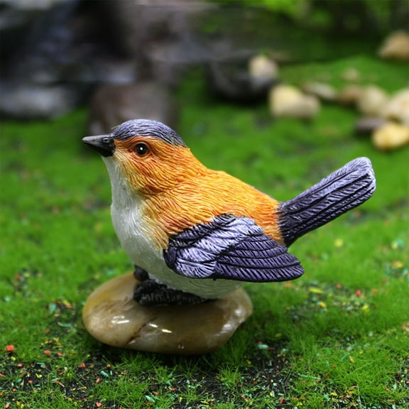 Ornaments Yard Ornament Resin Bird Animal Statue DIY Sculpture Tree Decor Outdoor Fairy Garden Decorations For Home Room New 2024 Personalized Crafts Orange