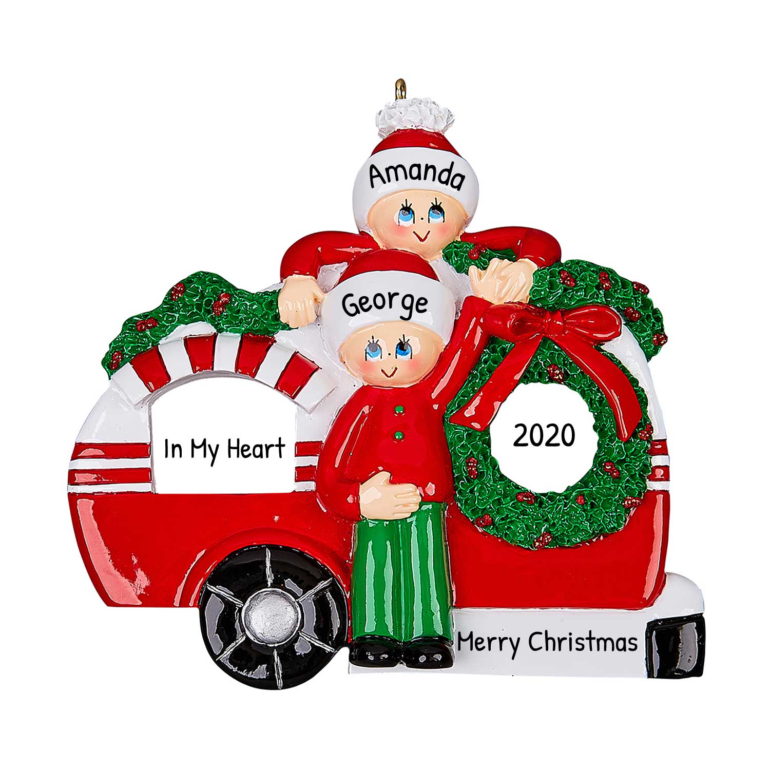 Ornaments by Elves Personalized Air Stream Couple Ornament Holiday Time