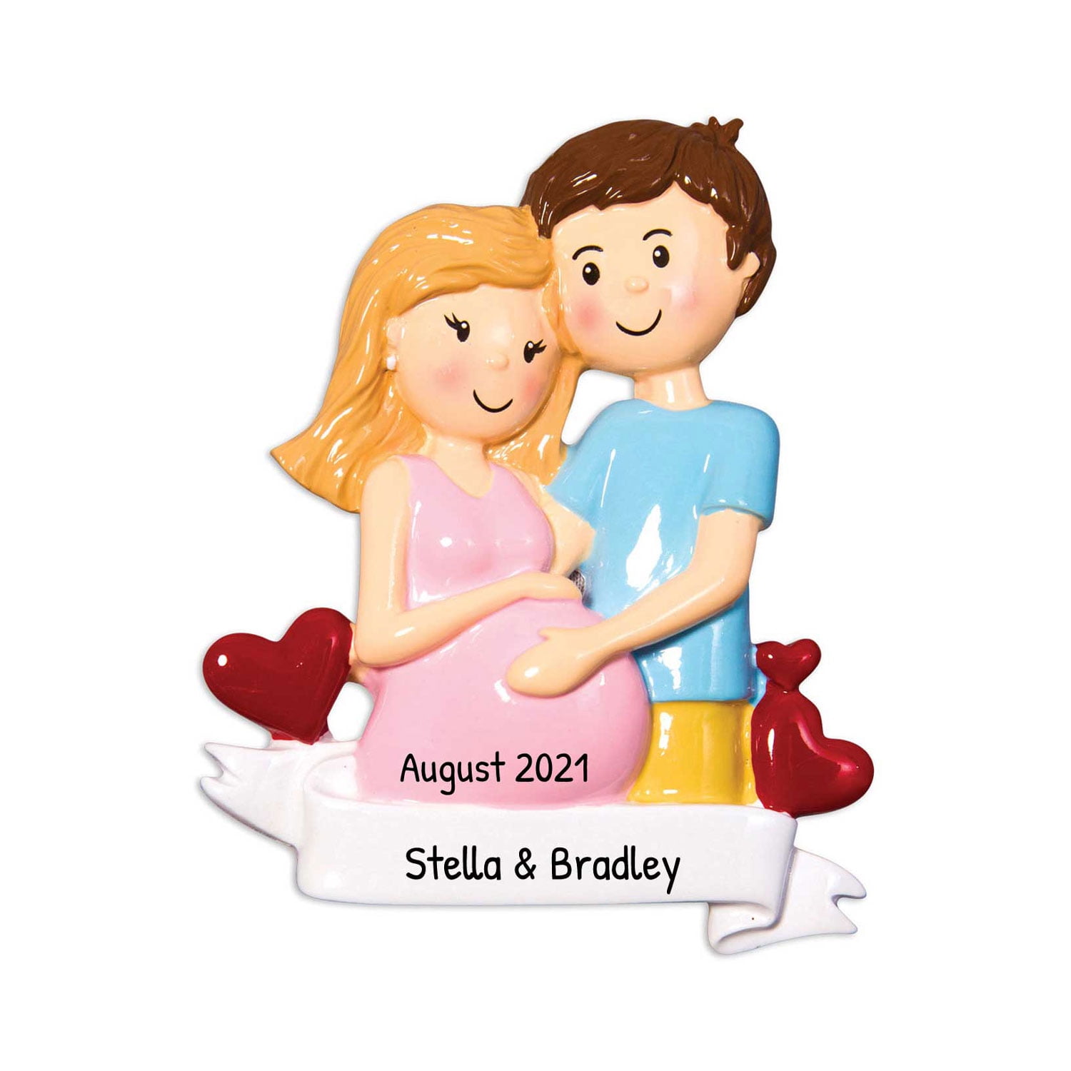 Ornaments by Elves Personalized Baby Bump Ornament Ornament Holiday