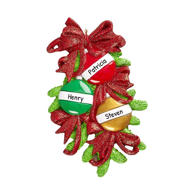 Ornaments by Elves Personalized Christmas Balls Family of 3 Ornament