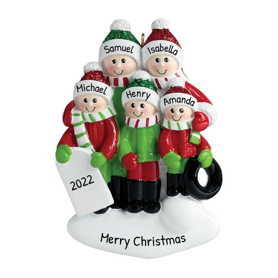 Ornaments by Elves Personalized Christmas Ornament 2024 Family of 5 Winter Wonderland Ornaments