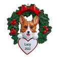 thumbnail image 1 of Ornaments by Elves Personalized Corgi Christmas Wreath Ornament 2024 Dog Lover Decoration .25lbs, 1 of 10