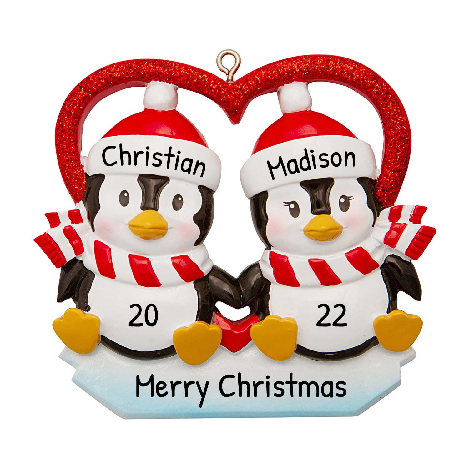 Ornaments by Elves Personalized Couple Christmas Ornaments 2023 Penguin Christmas Ornament