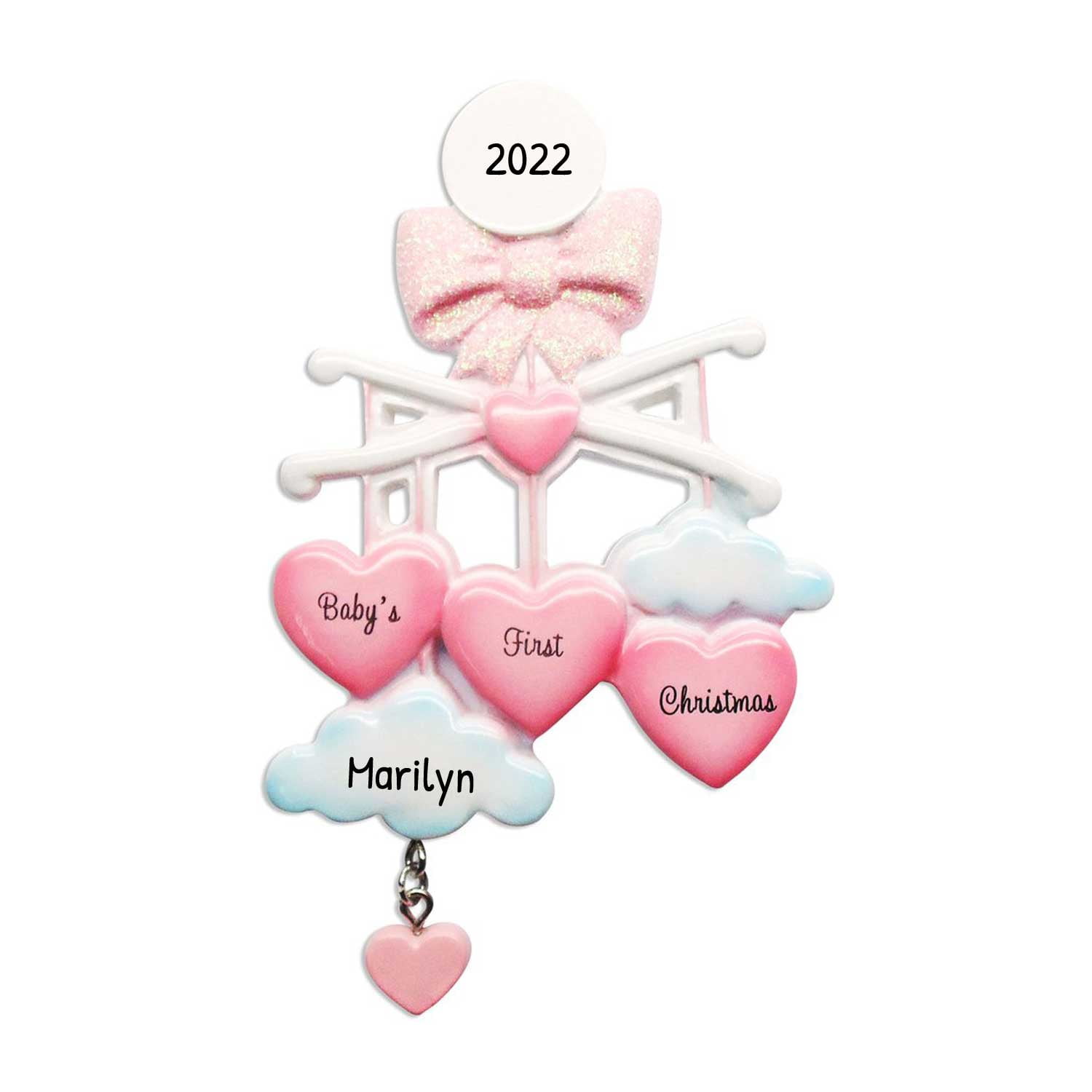 Ornaments by Elves Personalized Crib Mobile Baby Girl Ornament Holiday