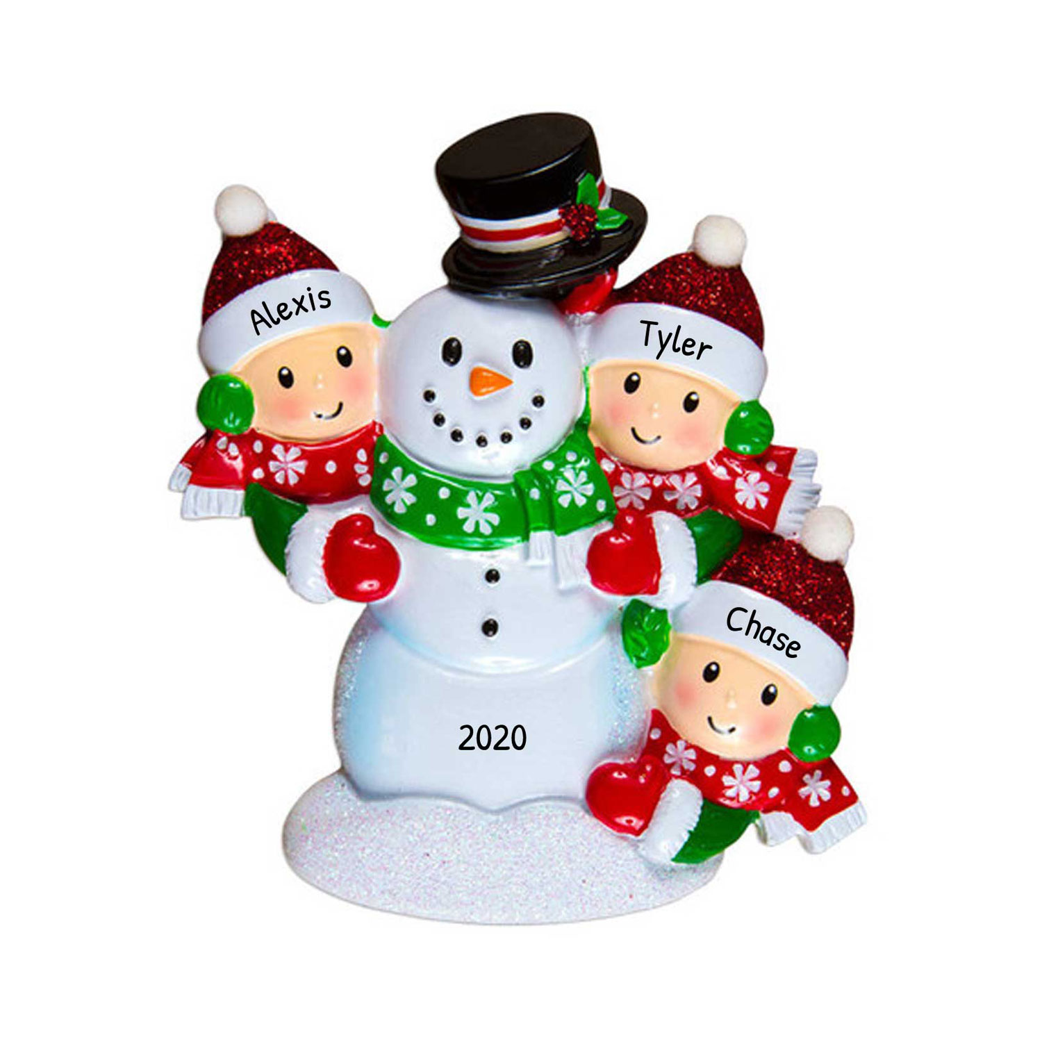 Ornaments by Elves Personalized Family of 3 Christmas Ornament 2023