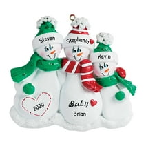 Ornaments by Elves Personalized Family of 3 Christmas Ornament 2024 Expecting Baby Pregnant Ornament