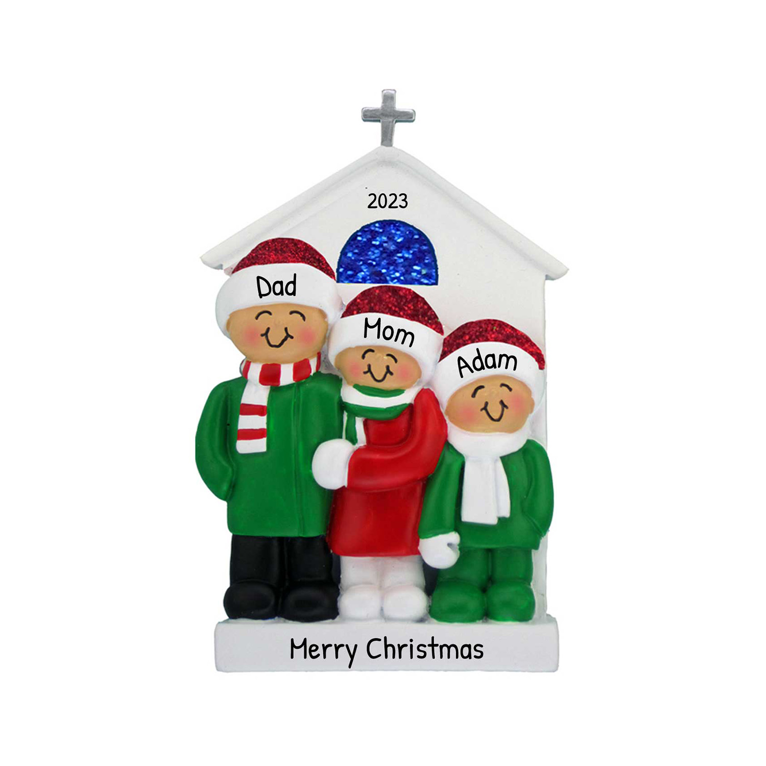 Ornaments by Elves Personalized Family of 3 Ornament in Christmas