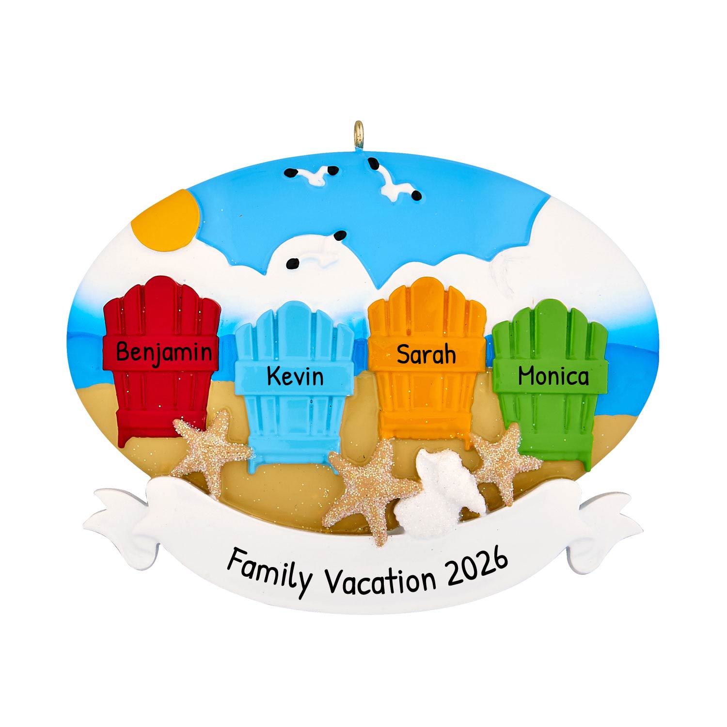 Personalized Family Of 4 Christmas Ornaments 