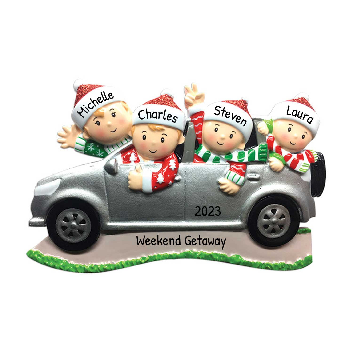 Ornaments by Elves Personalized Family of 4 Christmas Ornament 2023