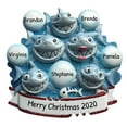 thumbnail image 1 of Ornaments by Elves Personalized Family of 5 Shark Christmas Ornament 2024 Animal Themed Xmas Decor, 1 of 10