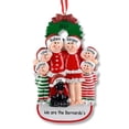 thumbnail image 1 of Ornaments by Elves Personalized Family of 6 with Black Pet Dog Christmas Tree Ornament .25lbs, 1 of 9