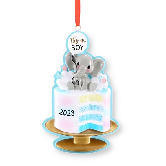 Ornaments by Elves Personalized Gender Reveal Ornament 2024 Baby Boy First Christmas Ornament in a Giftable Packaging