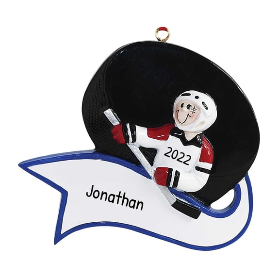 Ornaments by Elves Personalized Hockey Puck Christmas Tree Ornaments 2024 Holiday Decoration .25lbs
