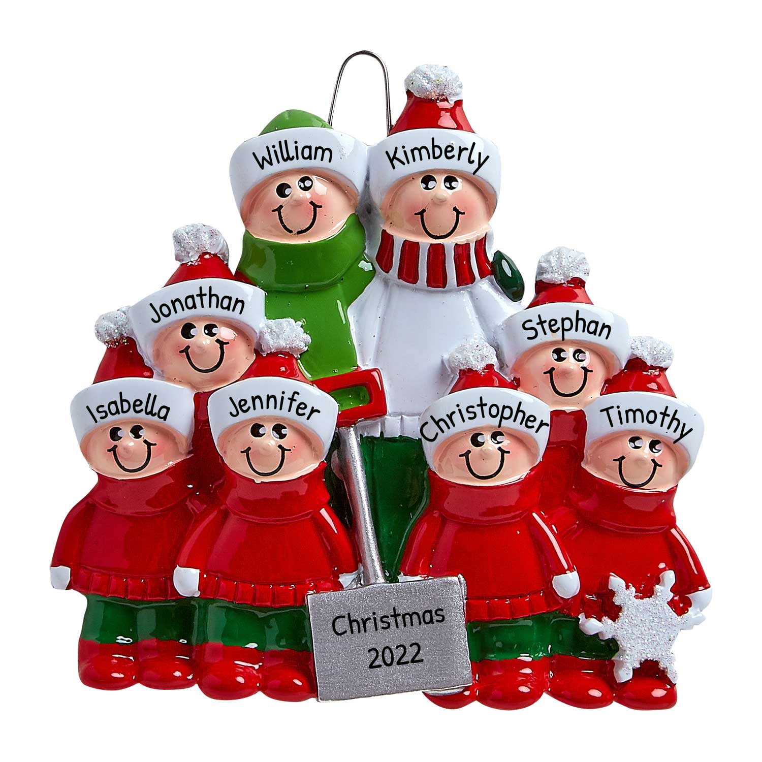 Family Of 8 Christmas Ornaments 