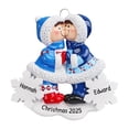 thumbnail image 1 of Ornaments by Elves Personalized Snow Kisses Couple Christmas Tree Ornaments 2024 Holiday Decor.25lbs, 1 of 10