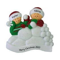 Ornaments by Elves Personalized Snowball Fight Couple Christmas Ornament 2024 First Xmas Together