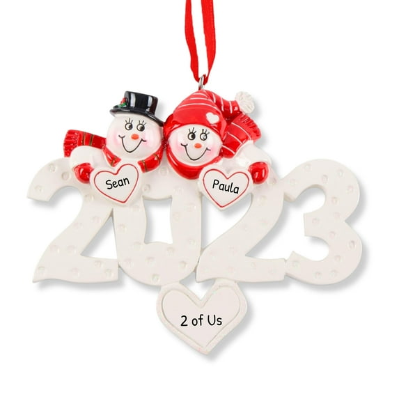 Ornaments by Elves Personalized Snowman Dated Couple Christmas Ornaments 2023 for Christmas Tree