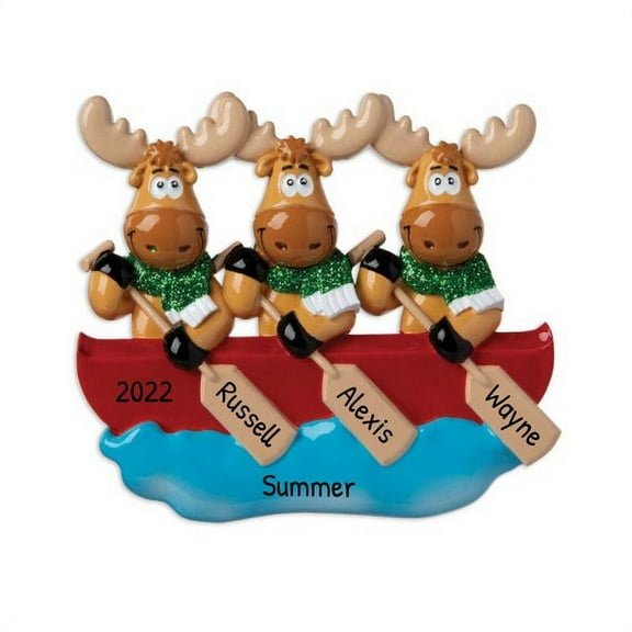 Ornaments by Elves Personalized Woodland Christmas Ornament Moose Family of 3 Ornament 2024 .25lbs