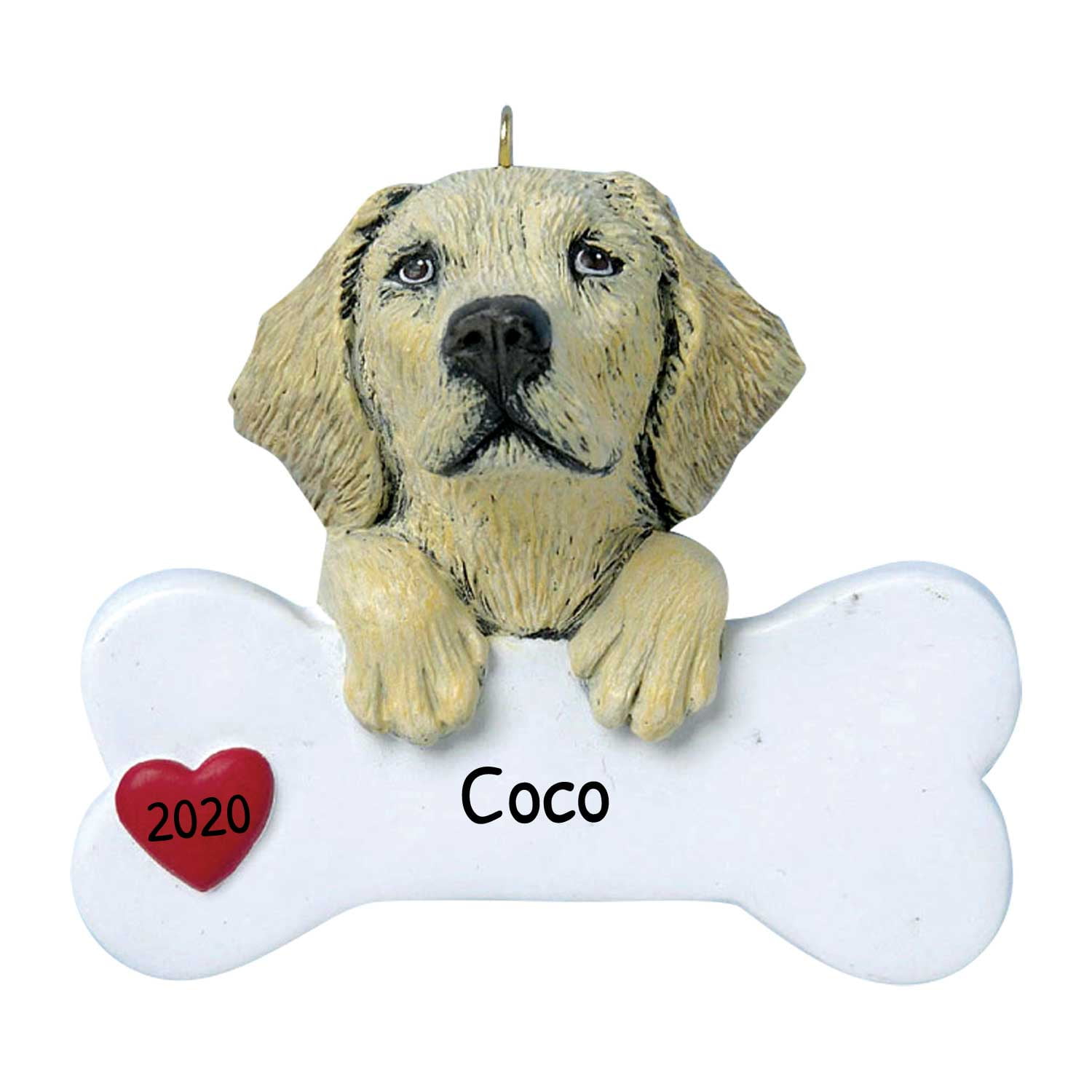 Ornaments by Elves Personalized Yellow Labrador Christmas Bone