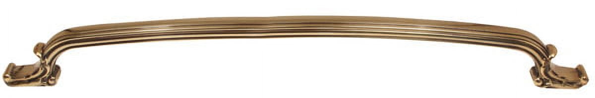 Ornate 18" Center Arch Pull, Polished Antique