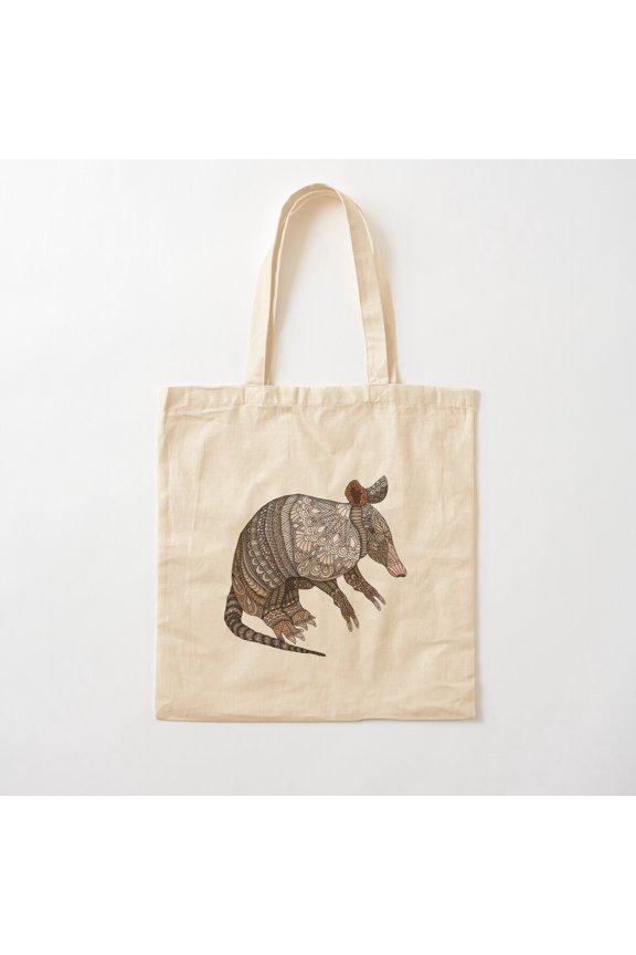 Ornate Armadillo Canvas Tote Bags, Reusable Shopping Bag