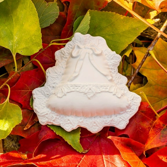 Ornate Bell Pillow Add On 4" IN STOCK Ceramic Bisque Ready To Paint Pottery