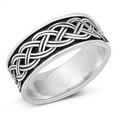 thumbnail image 1 of Ornate Celtic Double Braid Knot .925 Sterling Silver Ring 9 Jewelry Female Male Unisex Size 11, 1 of 4