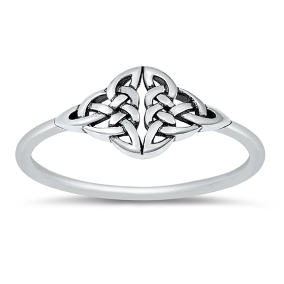 Ornate Celtic Triquetra Knot Ring .925 Sterling Silver Band Jewelry Female Male Unisex Size 7
