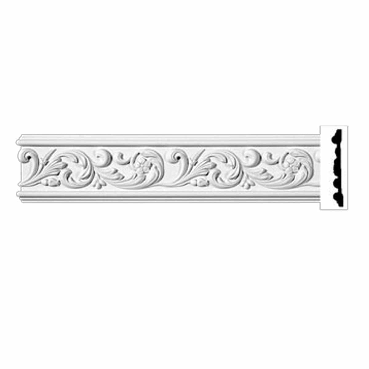 Ornate Crown moulding White Urethane  96" L | Renovator's Supply