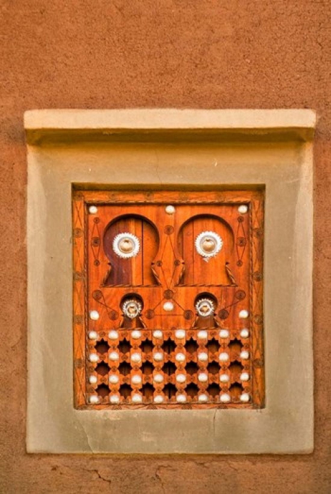 Ornate Detail of a Wooden Window Djenne Mali Canvas Art - Janis Miglavs DanitaDelimont (11 x 17)