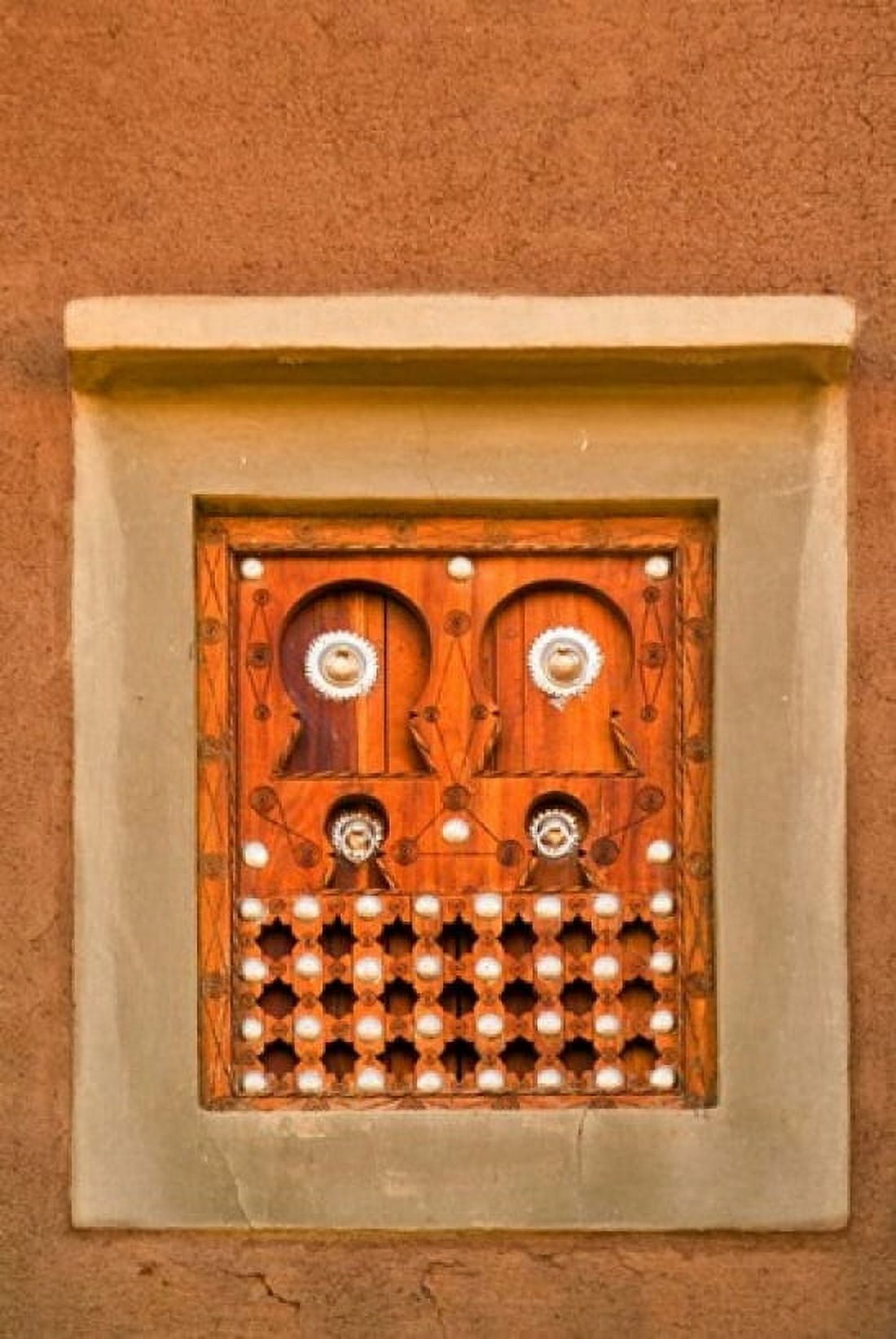 Ornate Detail of a Wooden Window Djenne Mali Canvas Art - Janis Miglavs DanitaDelimont (23 x 35)