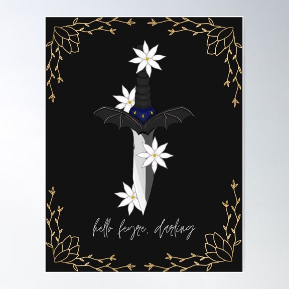 Ornate Elven Jasmine Dagger Poster Wall Art, Modern Wall Decor For Living Room Bedroom, 16x24 UNFRAMED