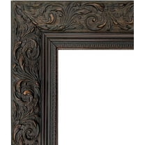 Ornate Embossed Wood Wall Picture Frame 2.5" Wide (11" x 14" Frame with Plexiglass & Backing Board, Dark Bronze)