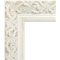 Ornate Embossed Wood Wall Picture Frame 2.5" Wide (8" x 10" Empty Frame , No Plexiglass, Antique White)