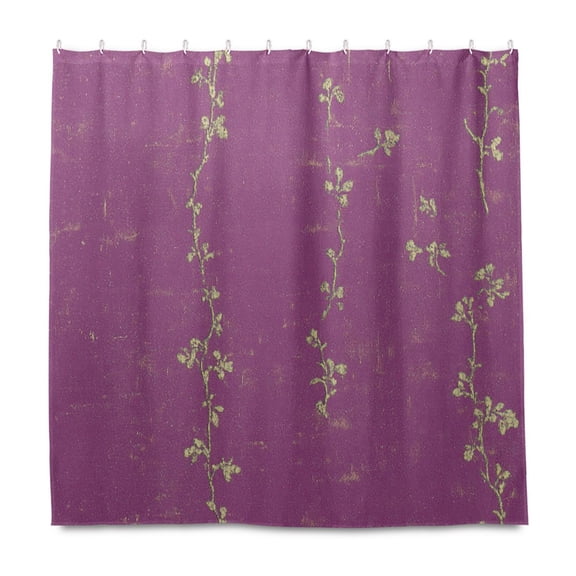 Ornate Floral 72x72 Waterproof Shower Curtain Liners Durable Metal C-Hooks Fade-Proof Thermal Print Anti-Splash